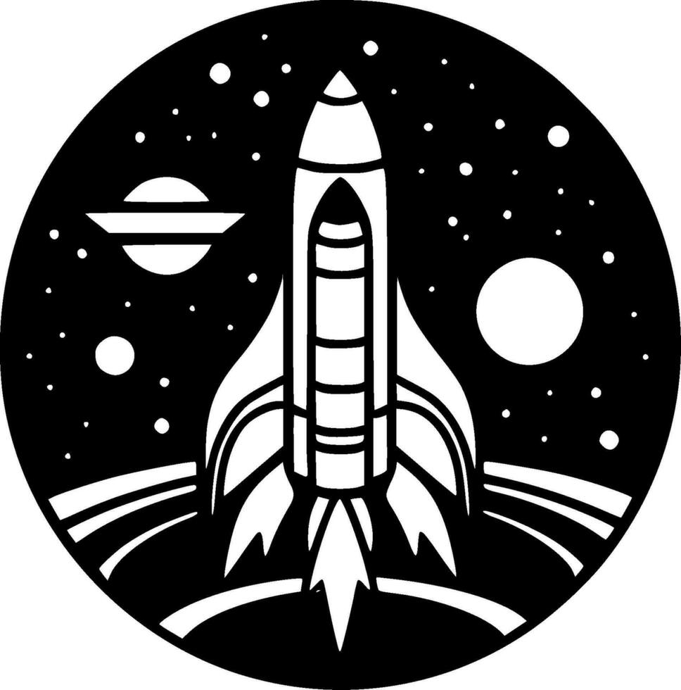 Space, Black and White Vector illustration