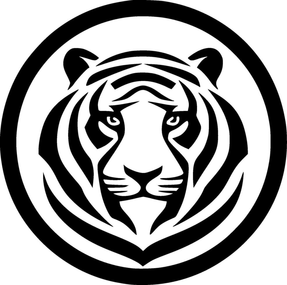 tigre, negro y blanco vector ilustración