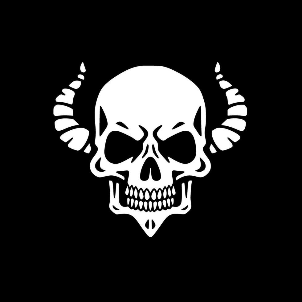 Skull - Black and White Isolated Icon - Vector illustration