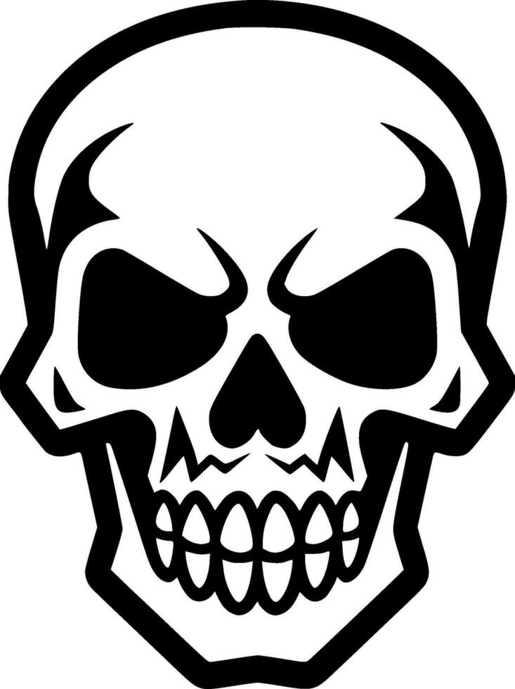 Skull, Black and White Vector illustration