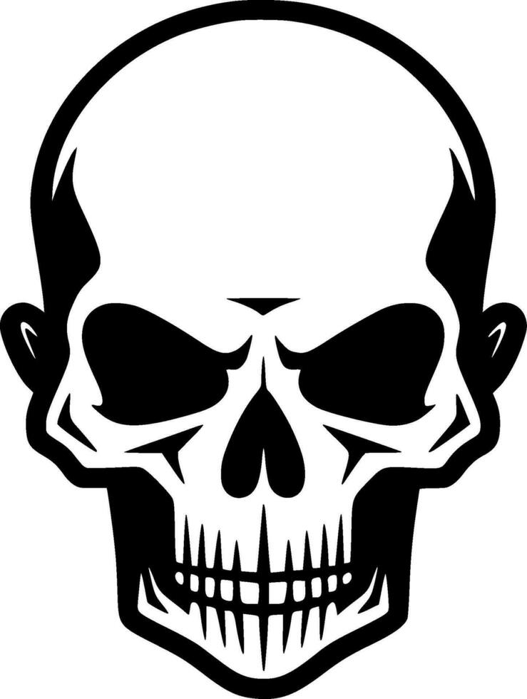 Skull - Black and White Isolated Icon - Vector illustration