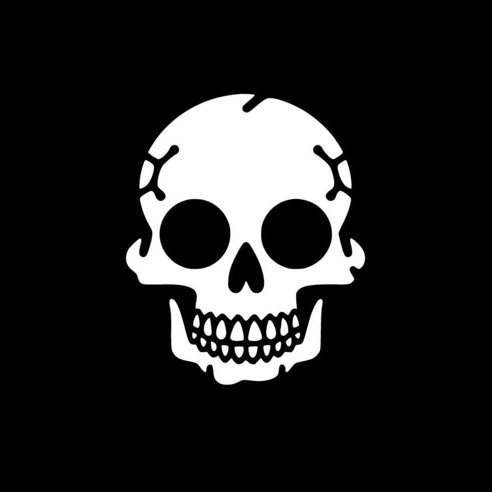 Skull - Black and White Isolated Icon - Vector illustration