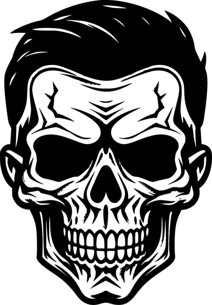 Skull, Black and White Vector illustration