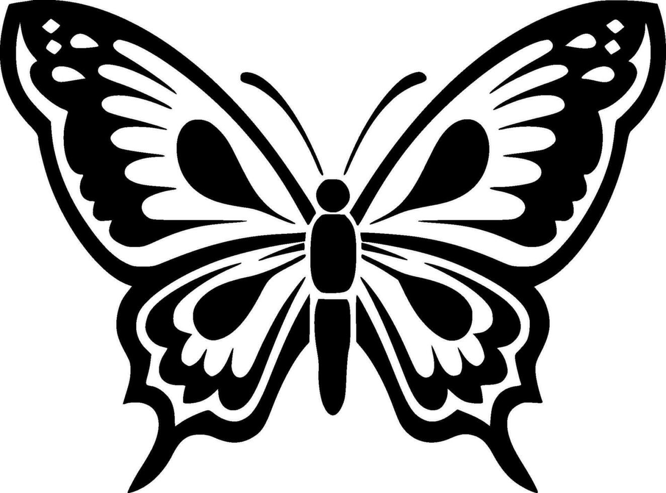 Butterfly, Minimalist and Simple Silhouette - Vector illustration