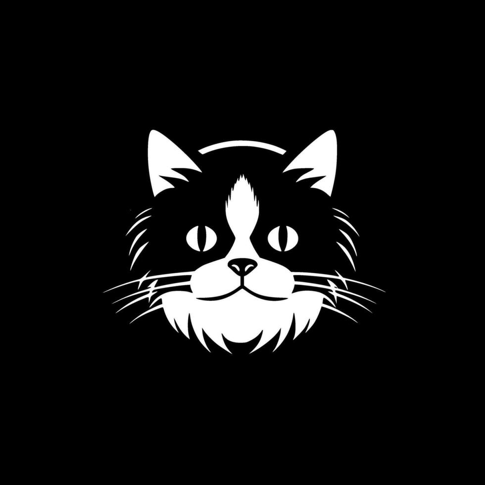 gato - negro y blanco aislado icono - vector ilustración