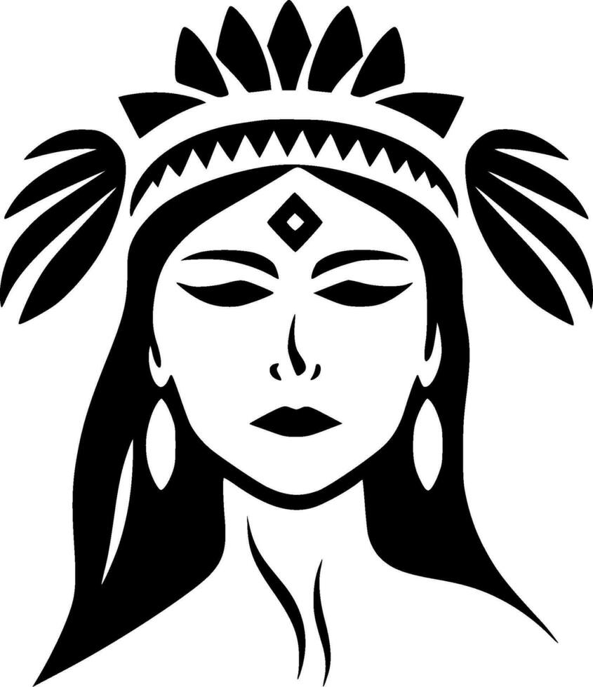 Boho, Black and White Vector illustration