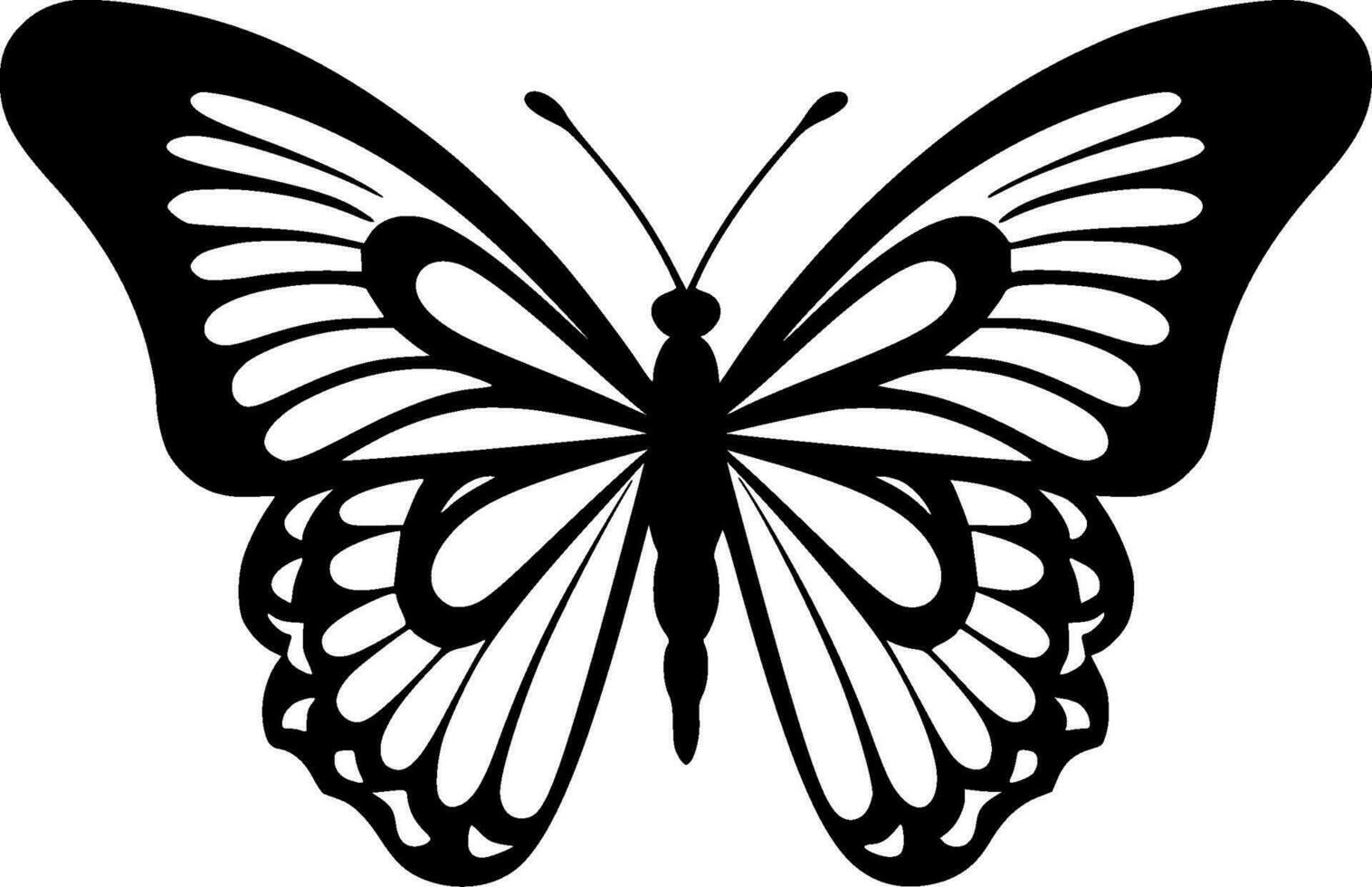 Butterfly - Black and White Isolated Icon - Vector illustration