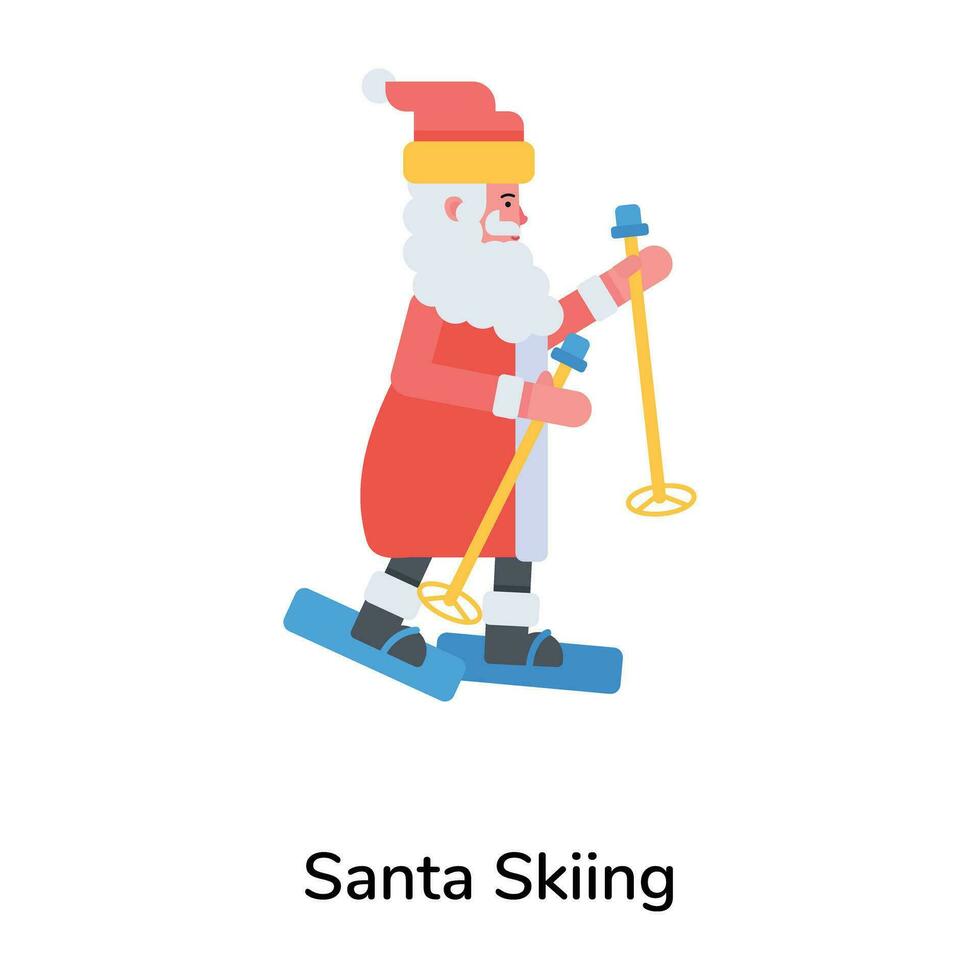 Trendy Santa Skiing vector