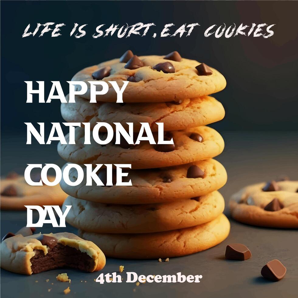 National cookie day event poster design. banner, poster, greeting, card, event, tradition, graphic, design photo