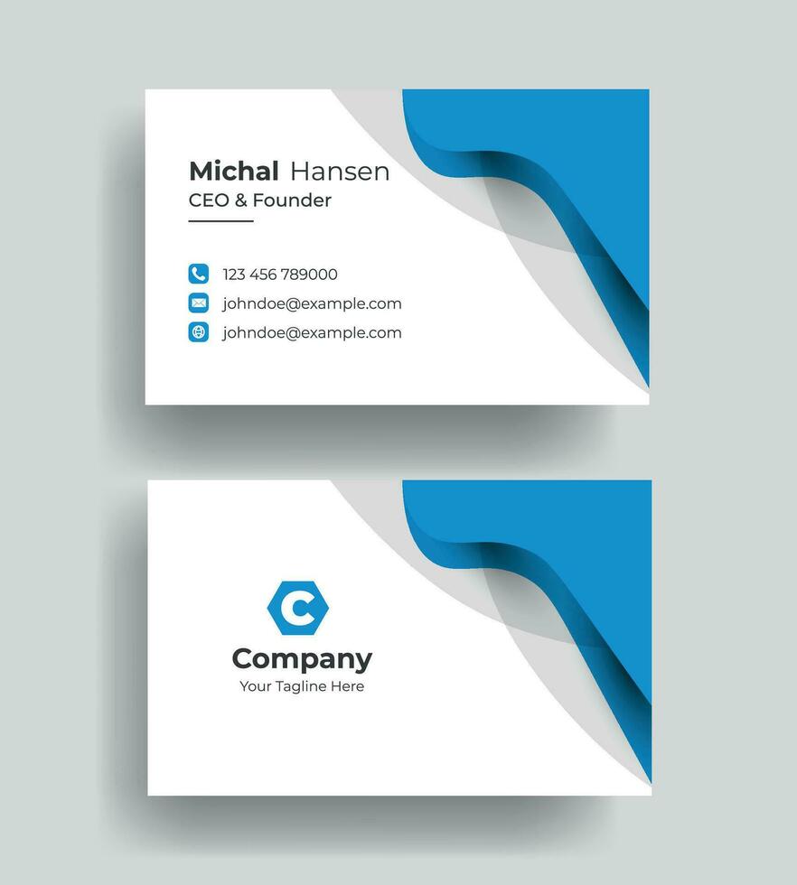 vector blue and white simple unique blue minimalist gold elegant business card template