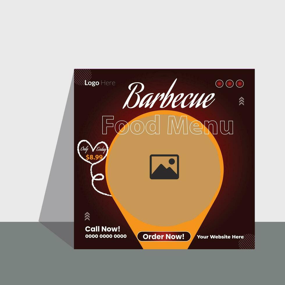 Food menu social media post design vector