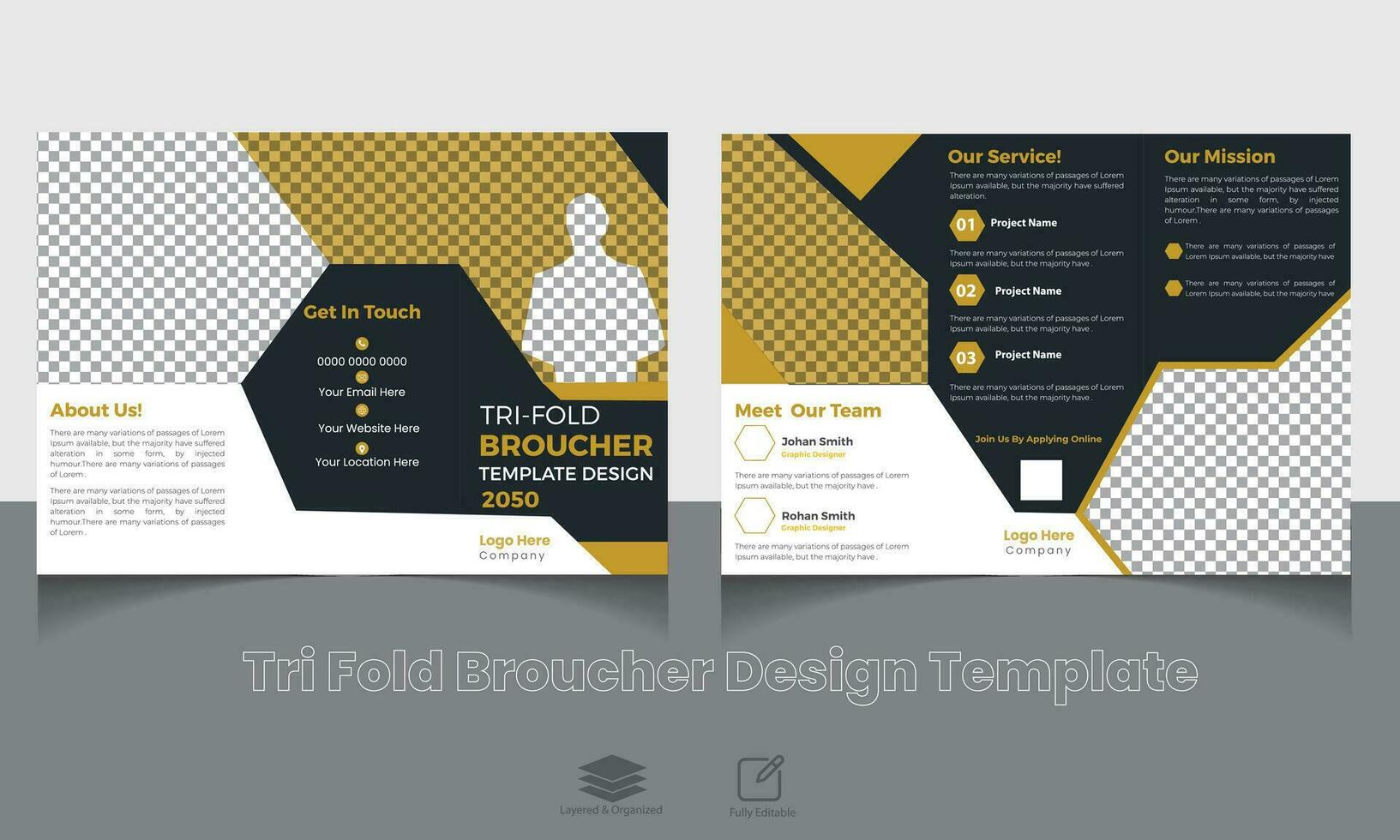 modern trifold business brochure template vector