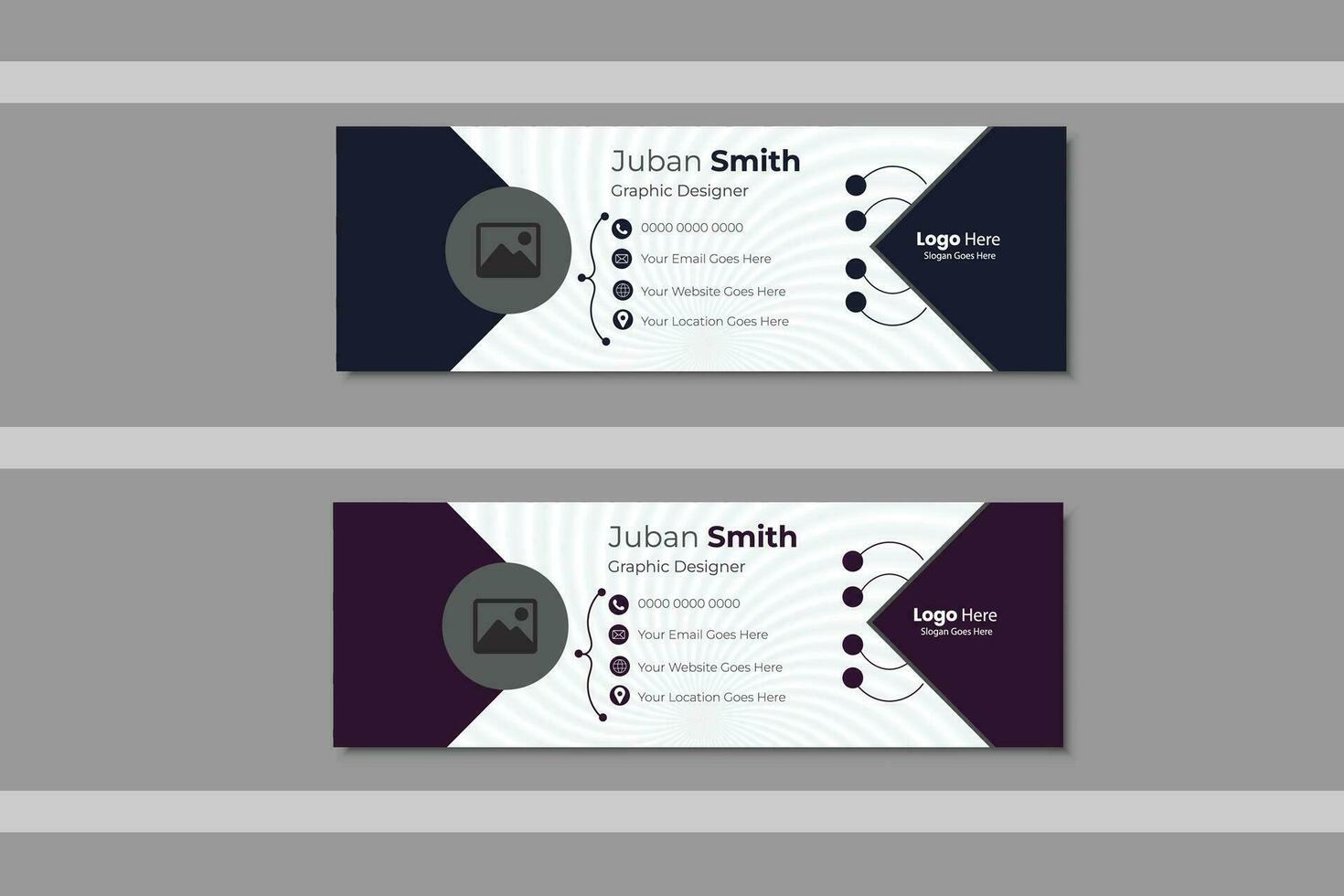 Email signature template or email footer and personal social media cover design vector