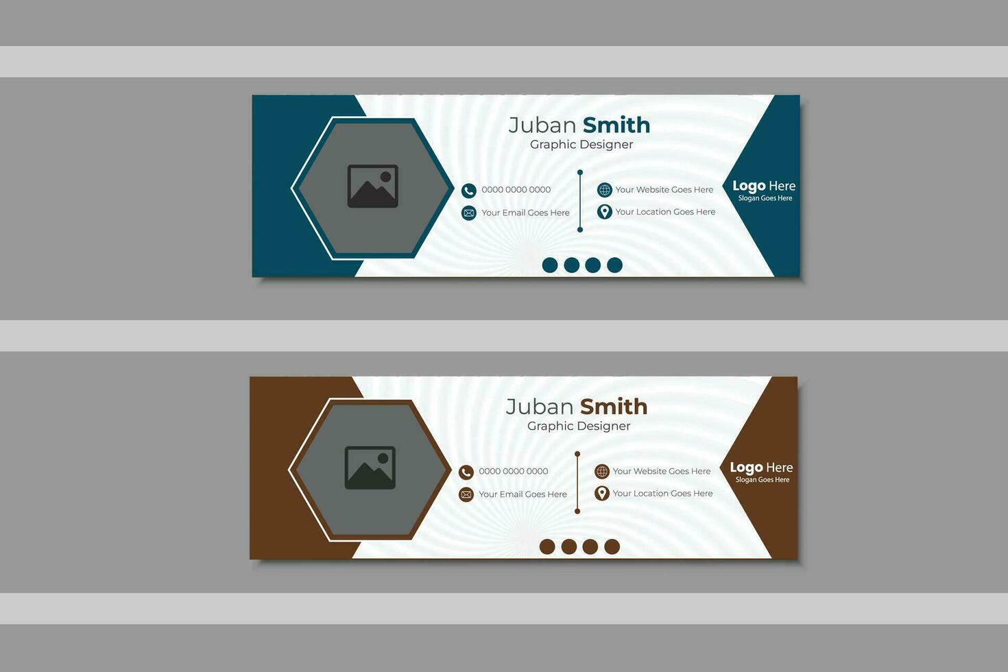 Modern Simple email signature card template in horizontal design vector
