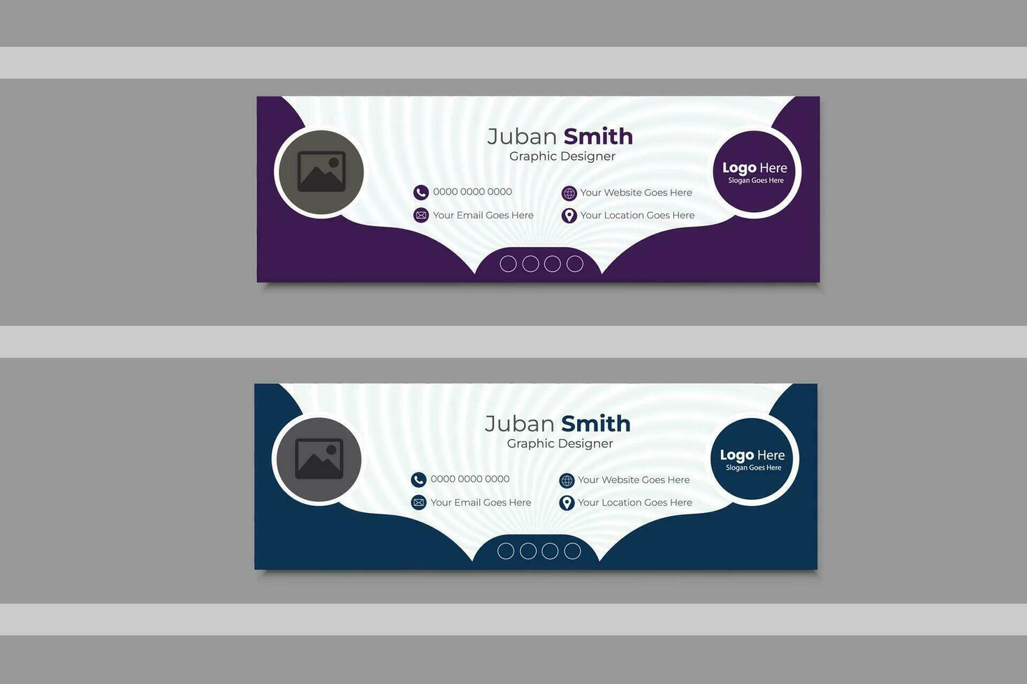 Modern email company signature template design vector