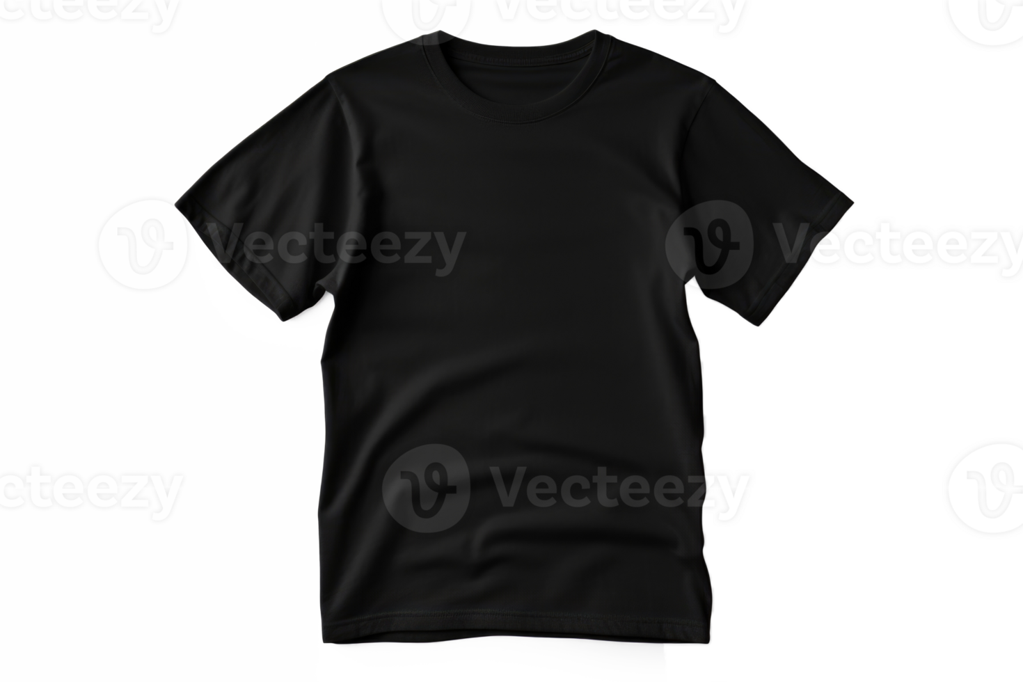 AI generated Black t-shirt blank isolated on transparent background png