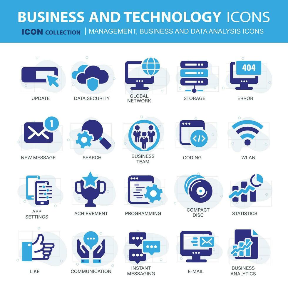 Business and marketing, programming, data management, internet connection, social network, computing, information. Flat vector illustration