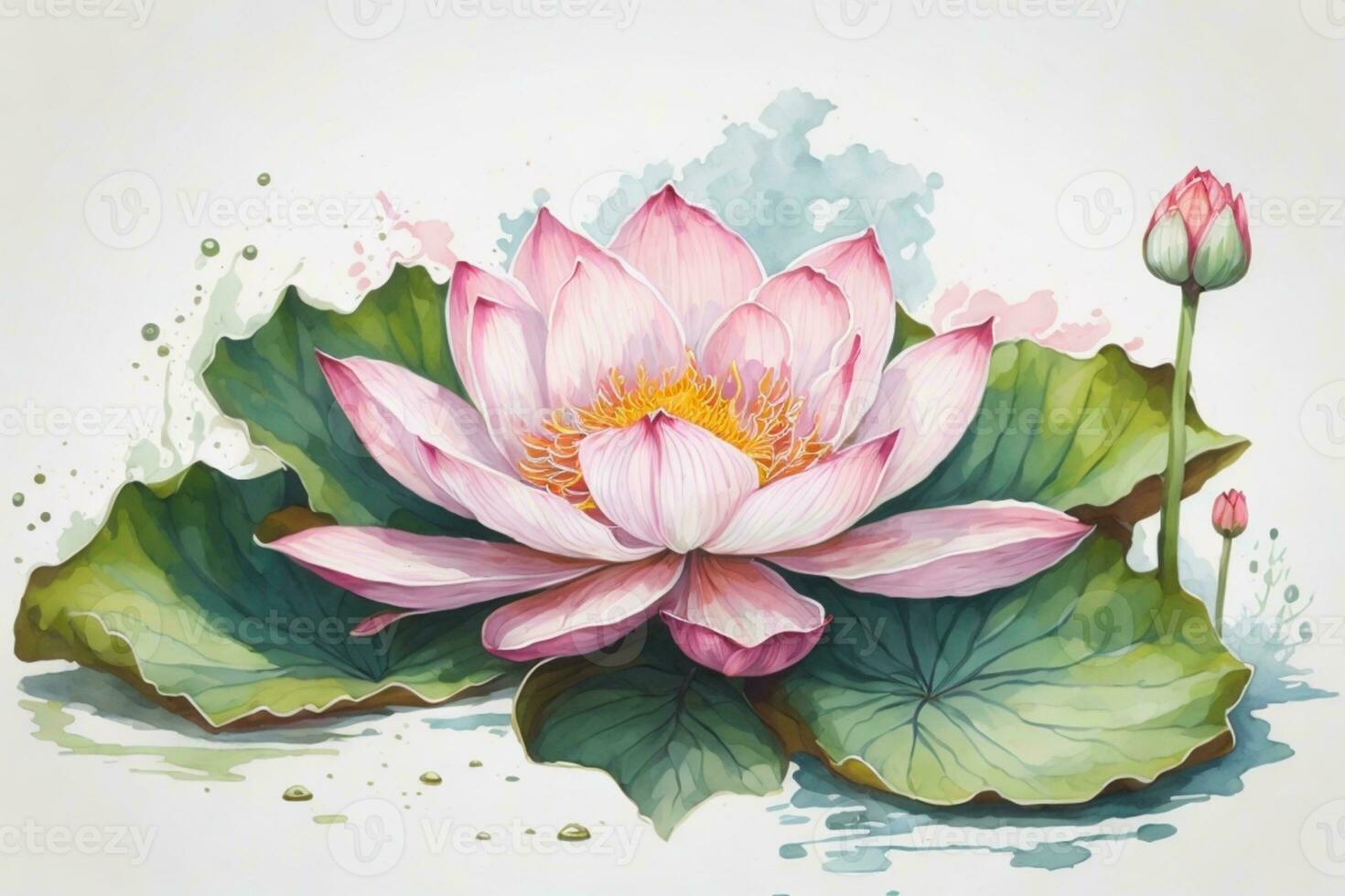 AI Generated Lotus flower floral, art design collection photo