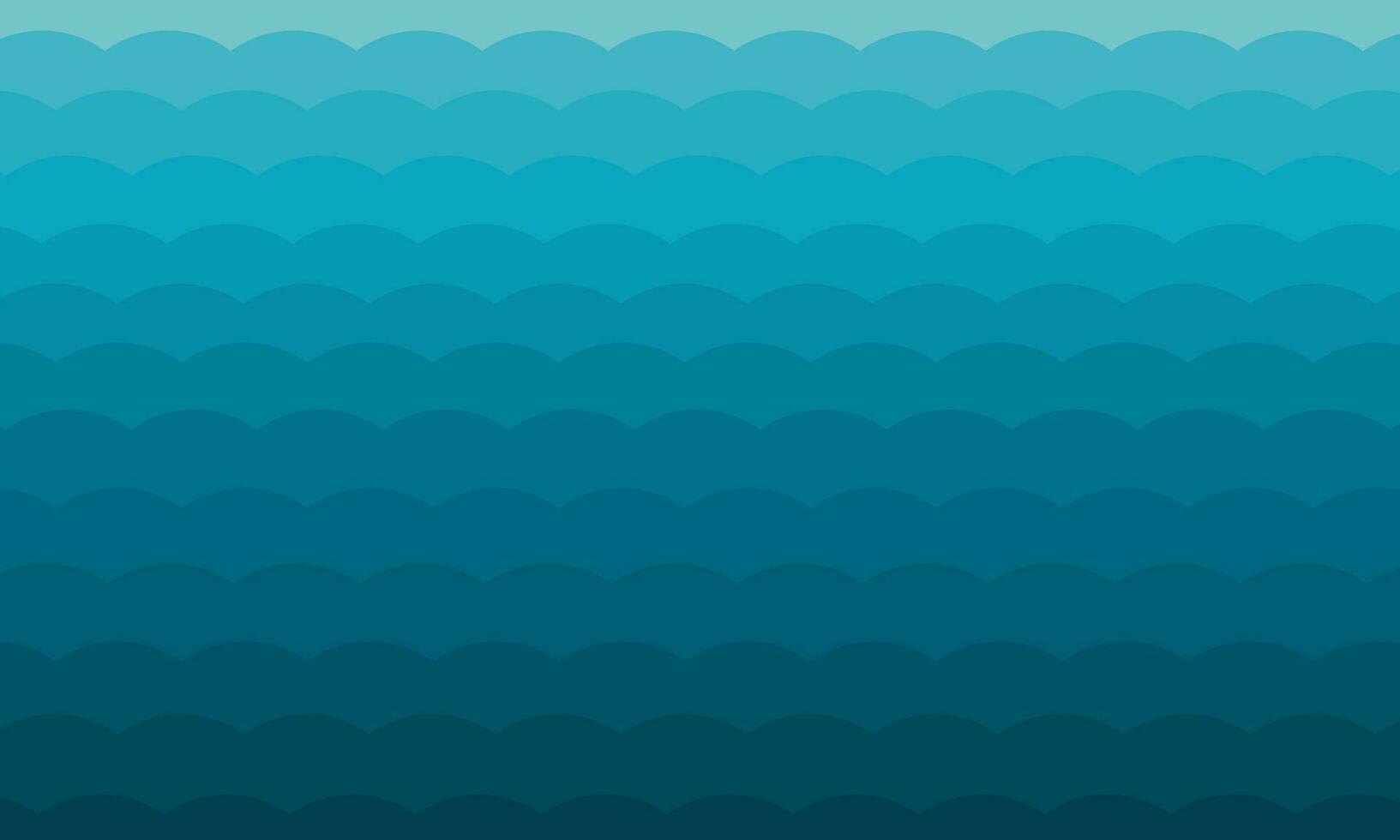 wavy horizontal sea vector background with a transition from blue to cyan
