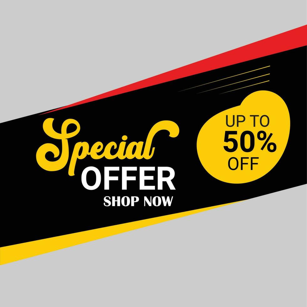 Sale banner offer poster vector template
