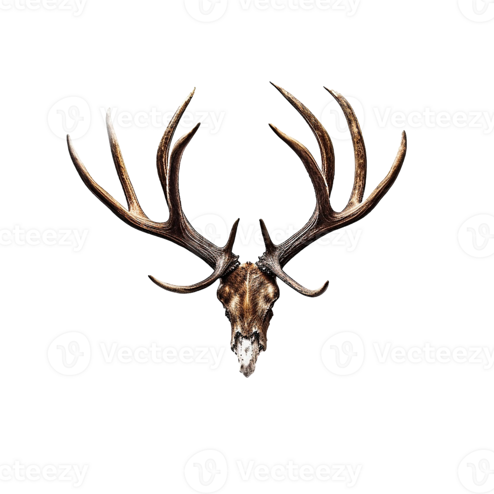 AI generated A antlers of a deer on transparent background created with generative AI technology png