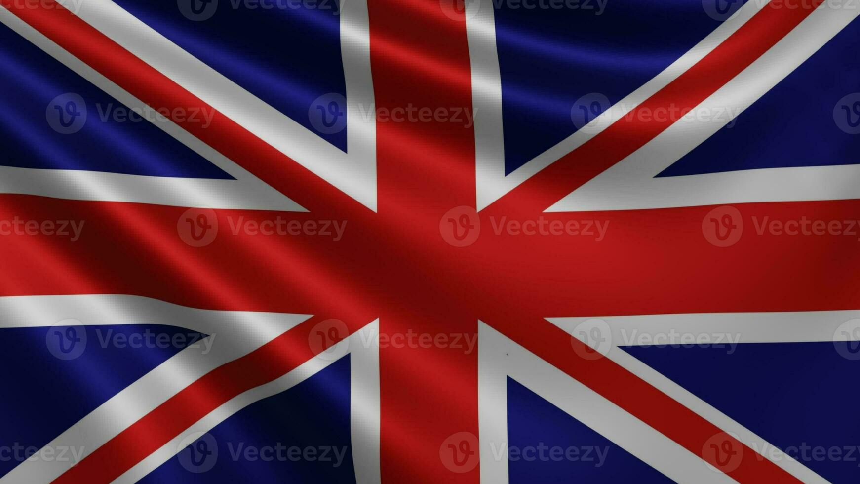 Render of the Great Britain flag flutters in the wind closeup, the national photo