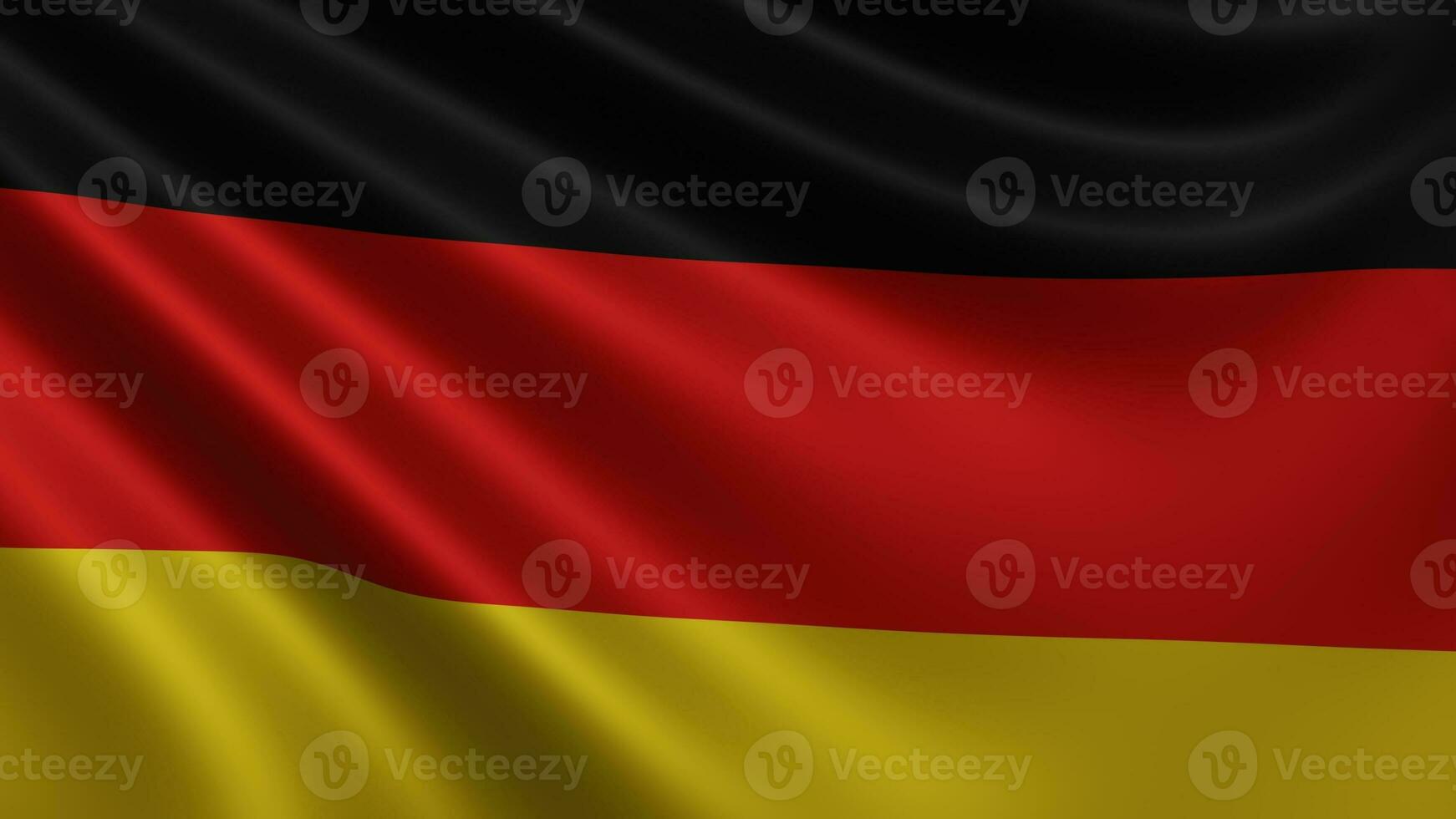Render of the Germany flag flutters in the wind closeup, the national flag of photo