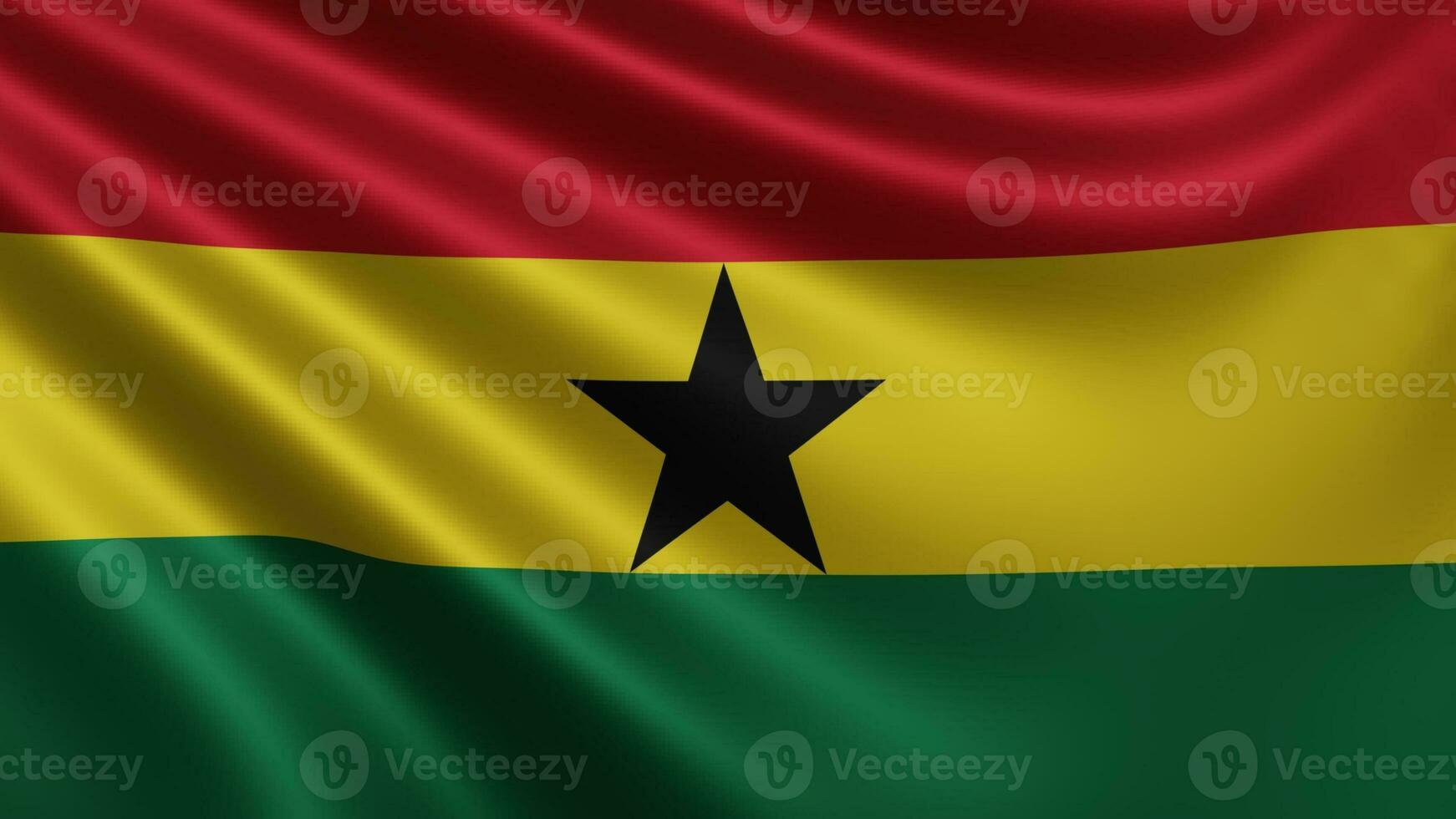 hacer de el Ghana bandera revolotea en el viento de cerca, el nacional bandera de foto