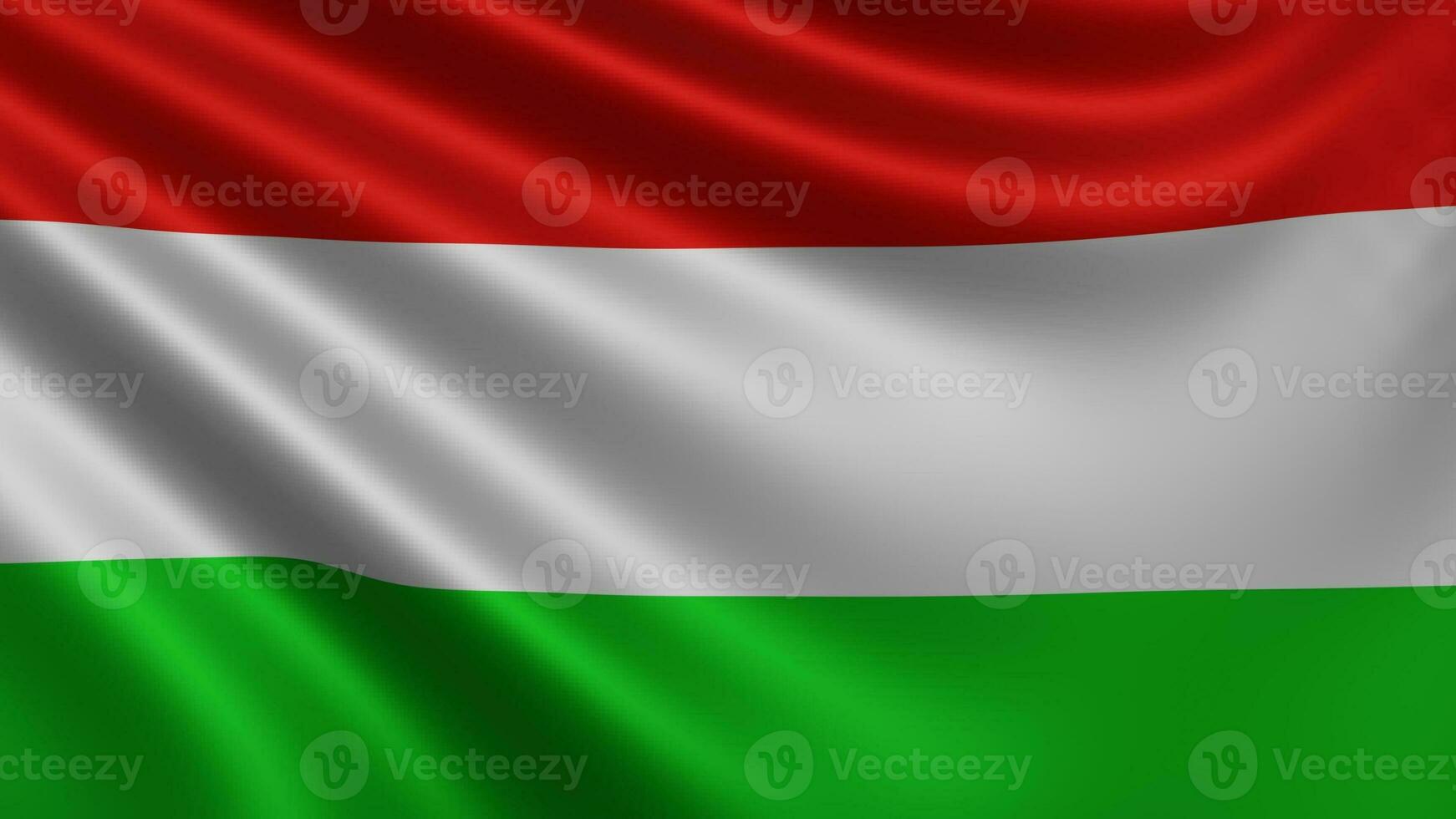 Render of the Hungary flag flutters in the wind closeup, the national flag of photo