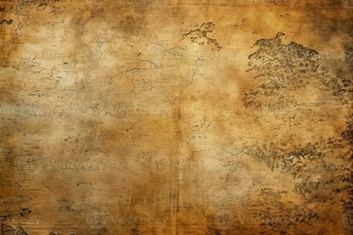 AI generated Vintage map of lost city texture background, weathered and aged cartography, ancient and mysterious surface, rare and exploratory photo