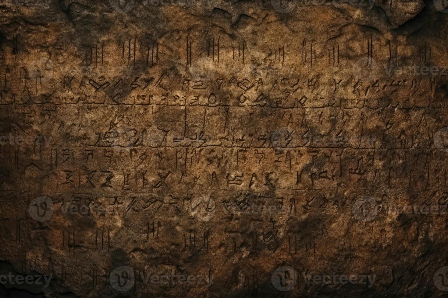 AI generated Runic stone texture background. Ancient and mysterious runic engravings. Norse and mystical backdrop. photo