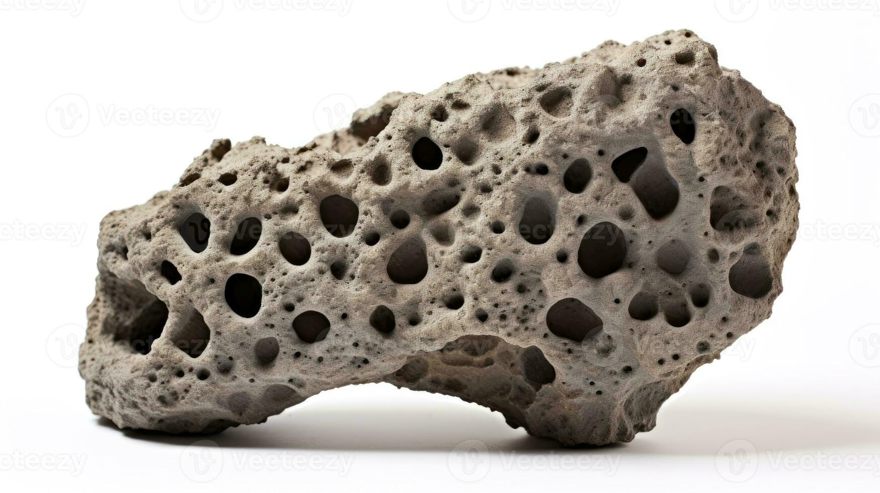 AI generated Porous rock isolated on white background with shadows