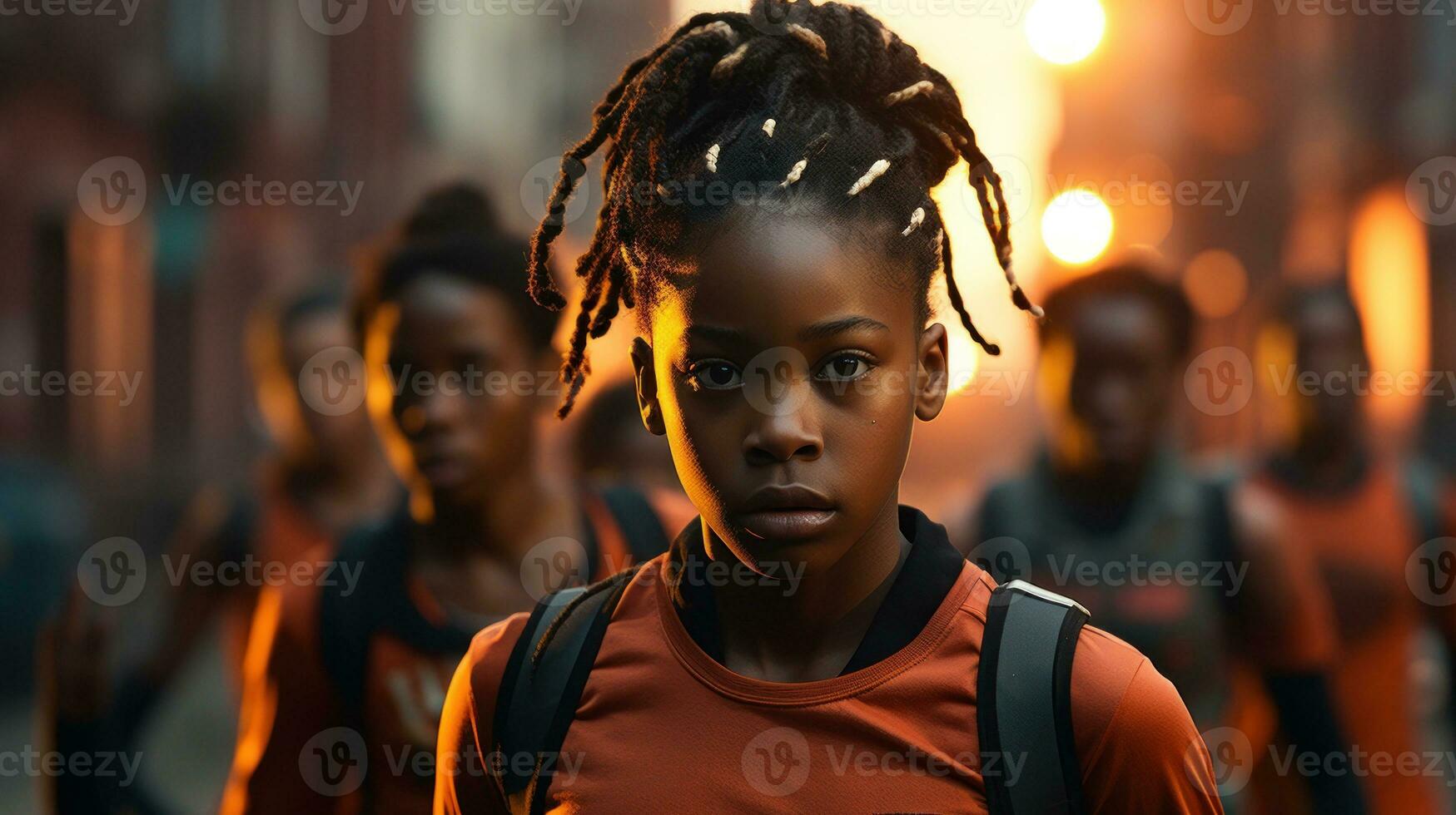 AI generated A group of African students after school. Generative AI photo