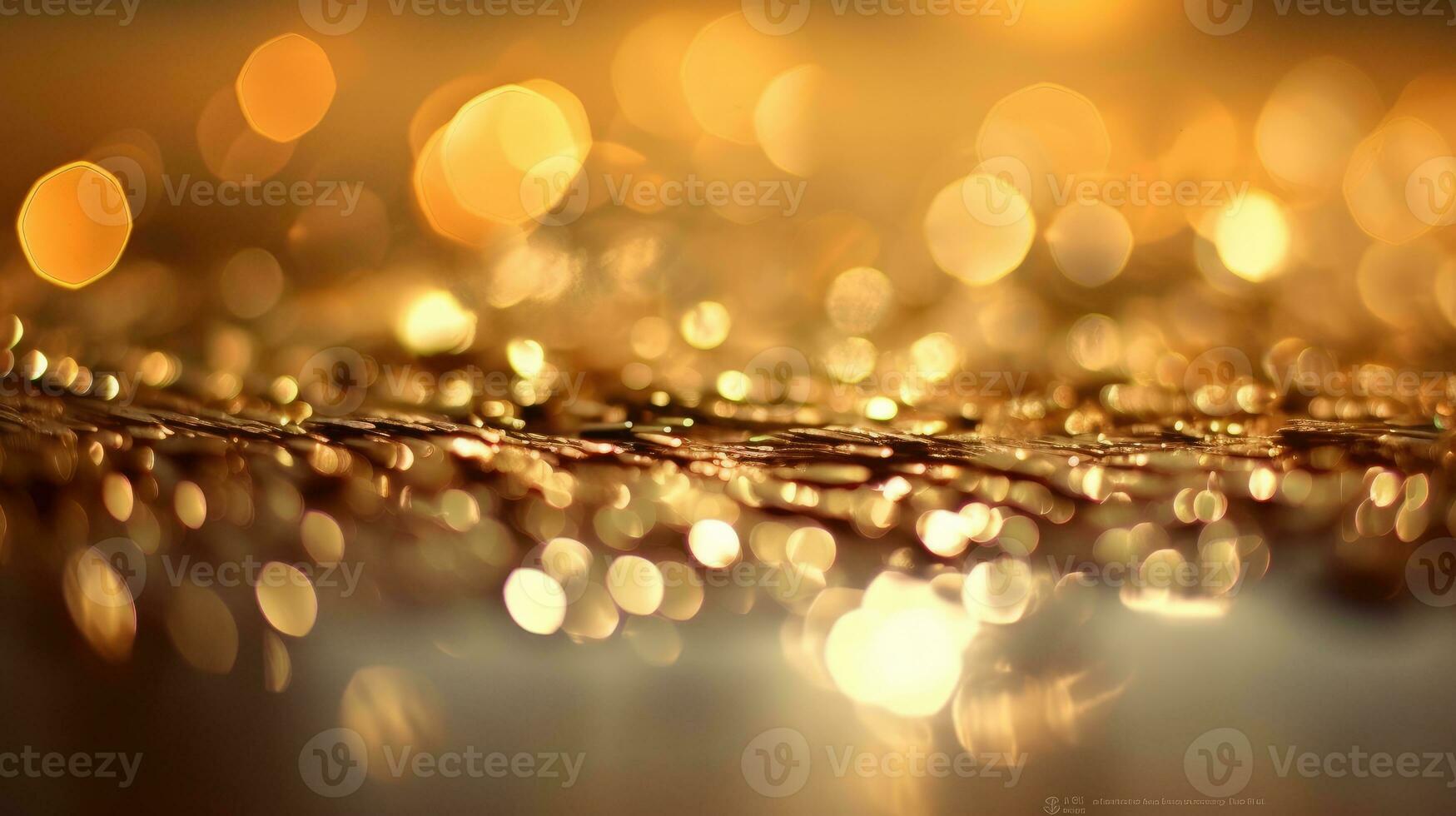 AI generated Sparkling Luxury, Gold Glitter, Bokeh Sparkles, and Particles photo
