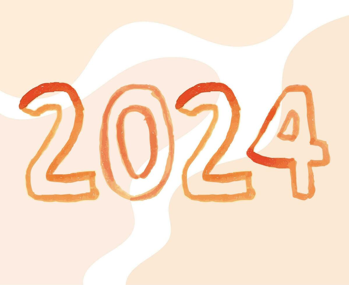 contento nuevo año 2024 resumen acuarela gráfico diseño vector logo símbolo ilustración