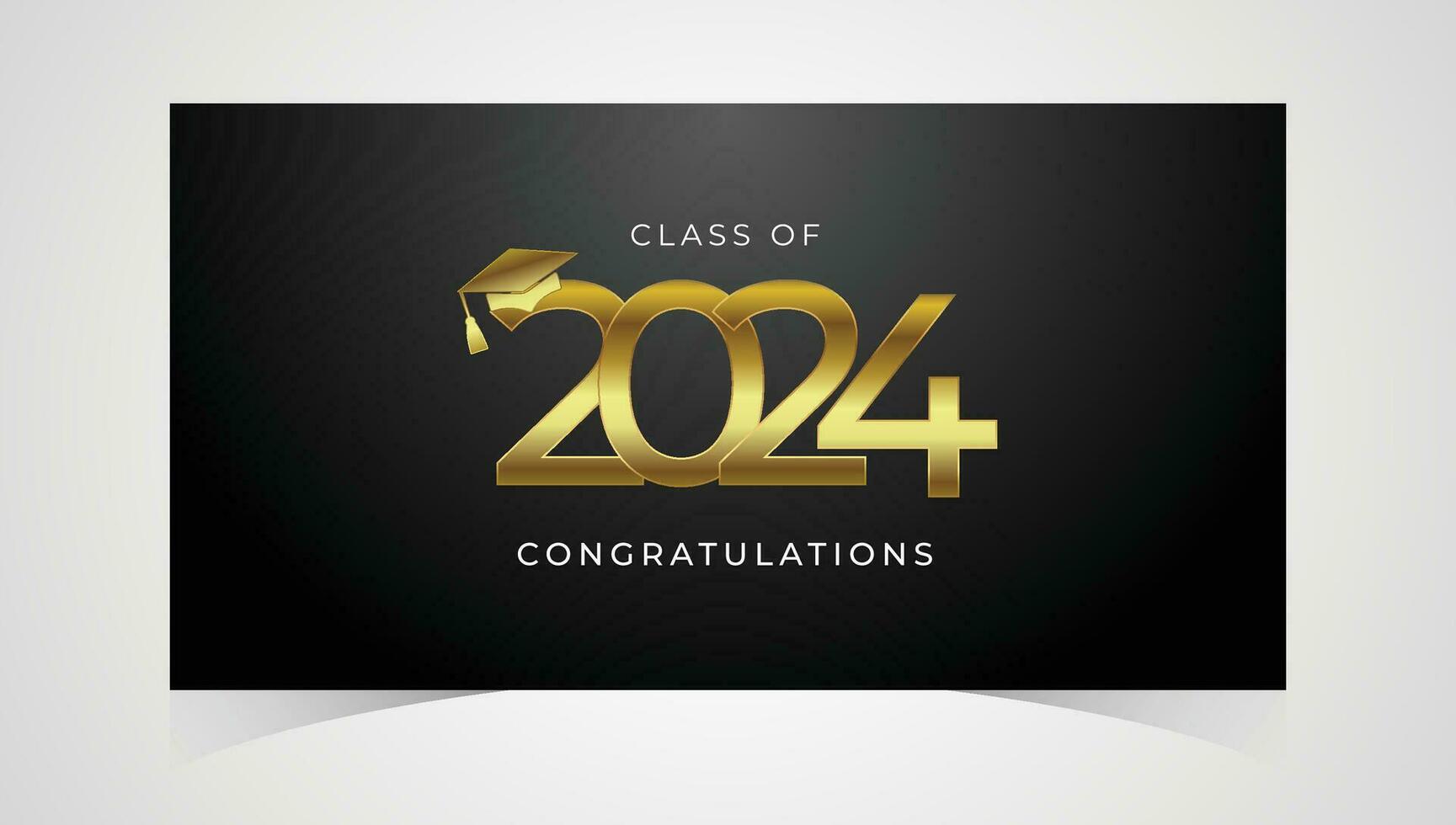 Class of 2024 Congratulations Graduates. Academic Cap and Diploma Graduation Ceremony. Vector Template for Senior Class of University, Year 2024 Banner, Party, High School or College Graduate