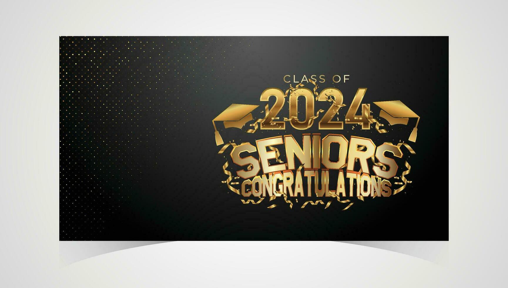 Class of 2024 Congratulations Graduates. Academic Cap and Diploma Graduation Ceremony. Vector Template for Senior Class of University, Year 2024 Banner, Party, High School or College Graduate