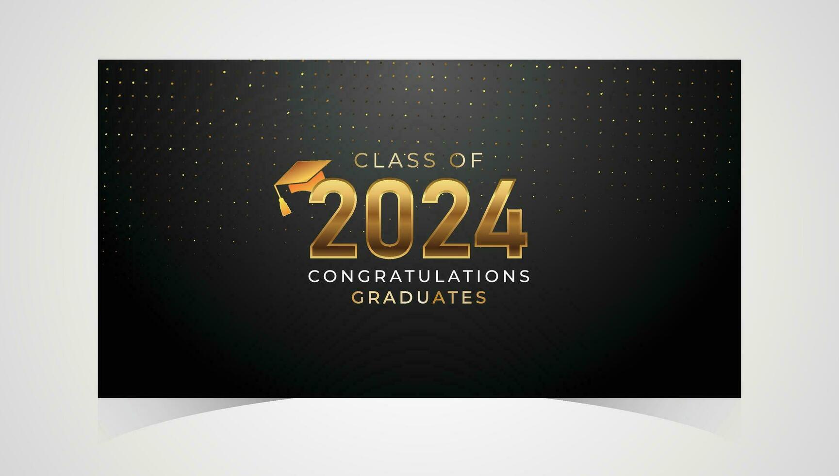 Class of 2024 Congratulations Graduates. Academic Cap and Diploma Graduation Ceremony. Vector Template for Senior Class of University, Year 2024 Banner, Party, High School or College Graduate