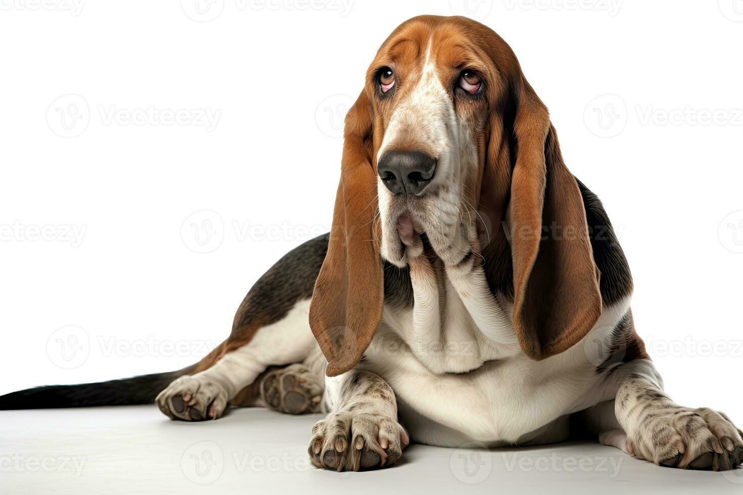 AI generated Realistic basset hound clipart photo