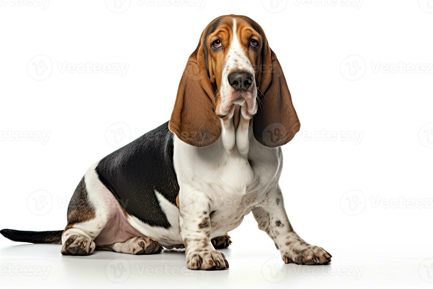 AI generated Realistic basset hound clipart photo