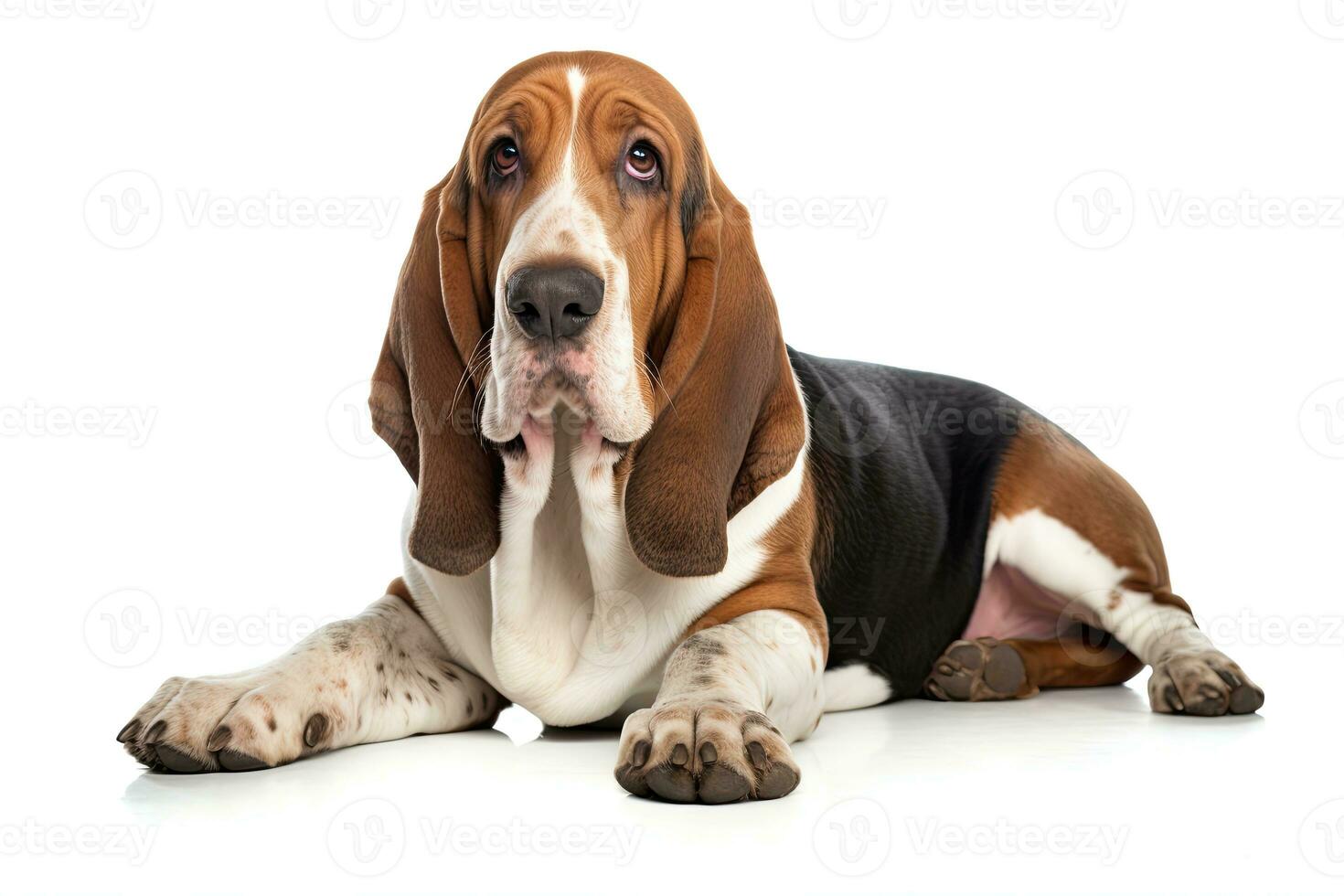 AI generated Realistic basset hound clipart photo