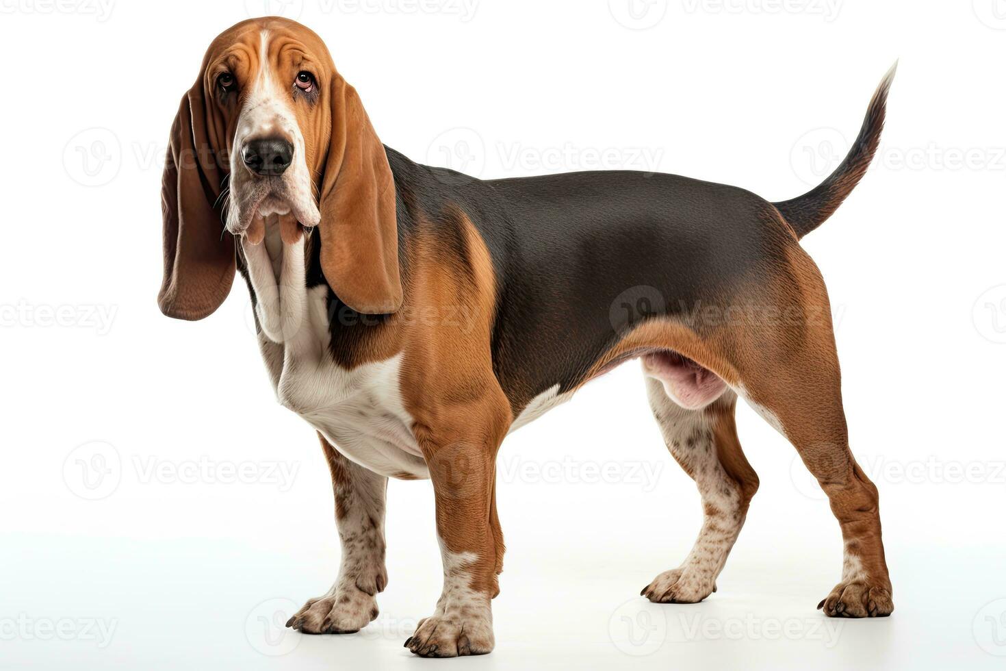 AI generated Realistic basset hound clipart photo