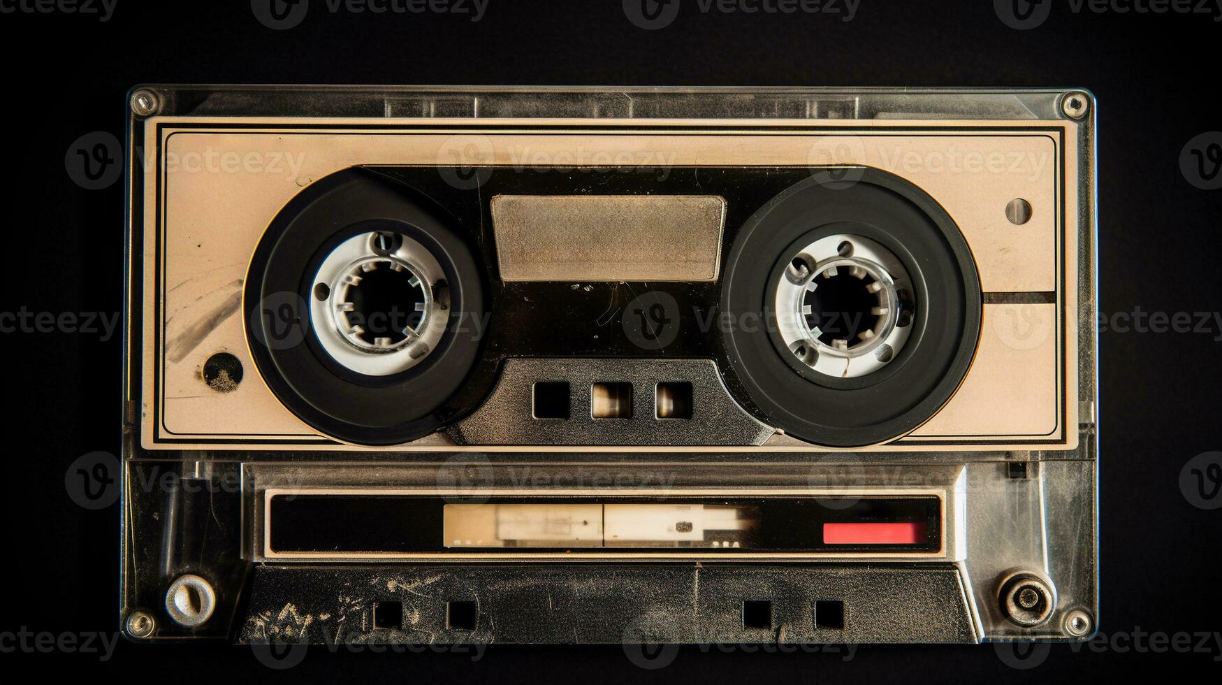 AI generated Generative AI, photo of old audio tape cassette, vintage nostalgic object for the design of the 80s