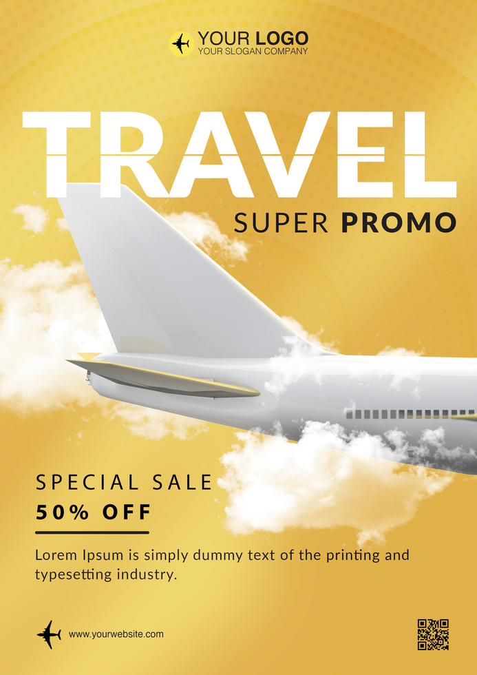 A4 travel flyer super promo for business agency travel psd