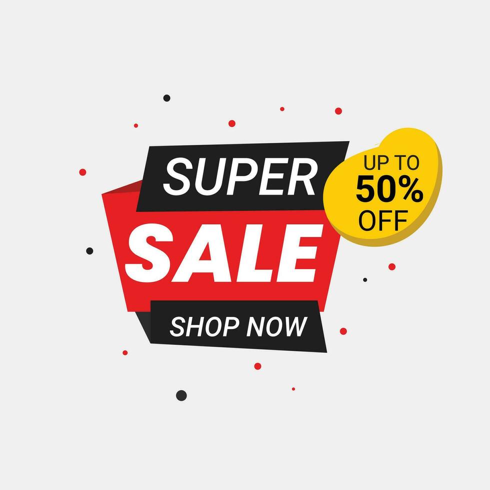 Super sale banner template vector