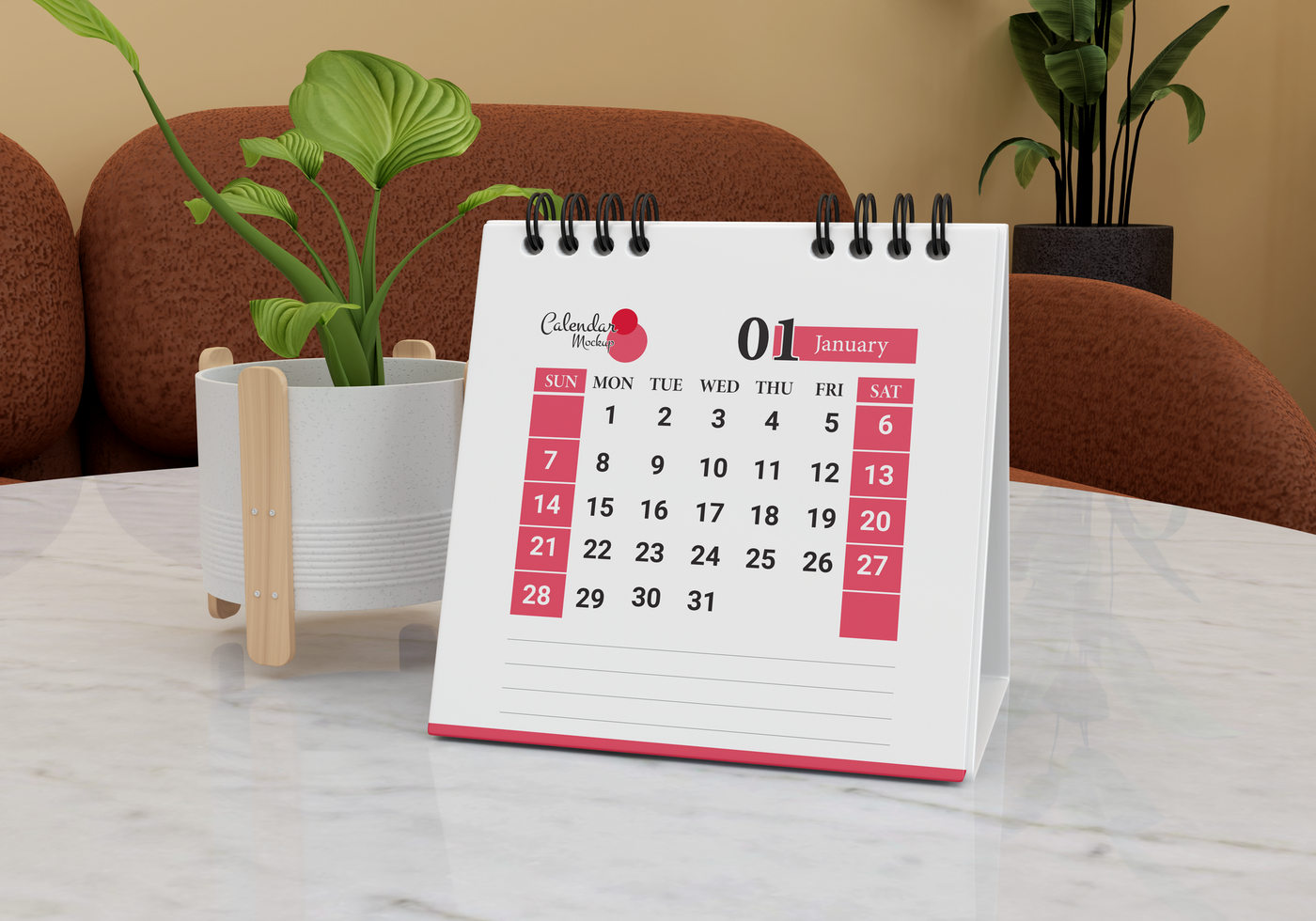 modern Kalender Attrappe, Lehrmodell, Simulation psd