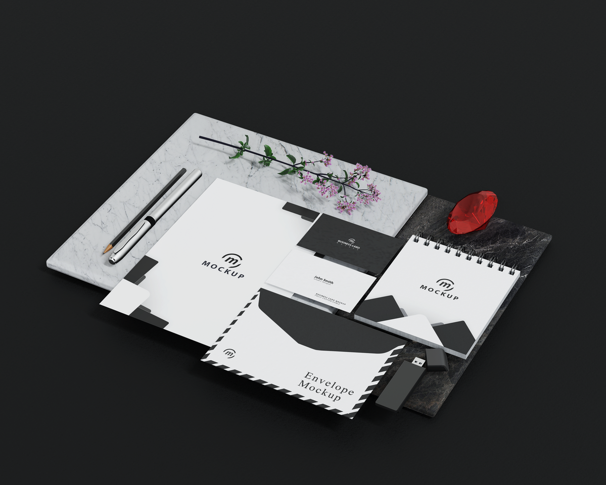 Stationery mockup simple style psd