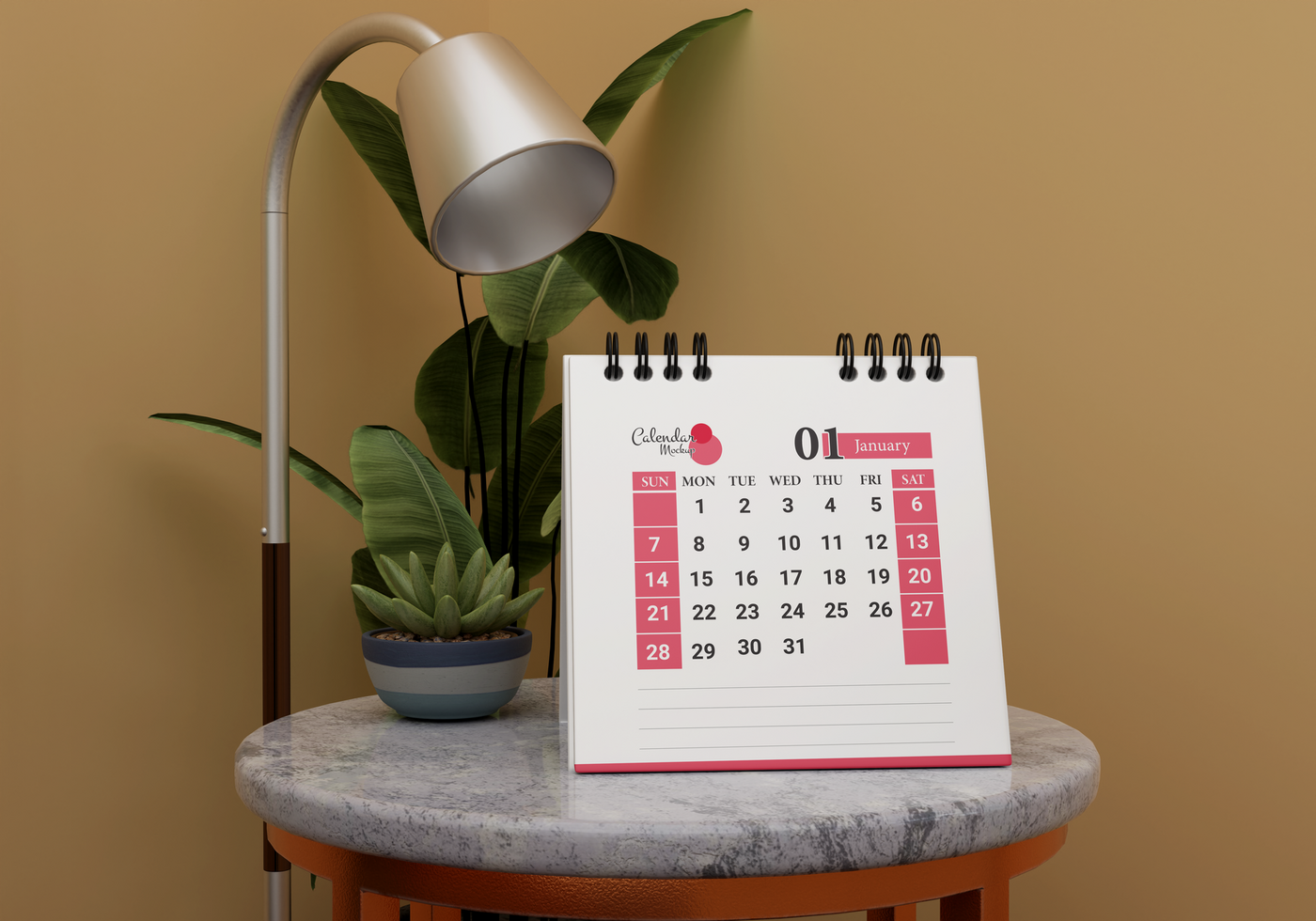 Modern calendar mockup psd