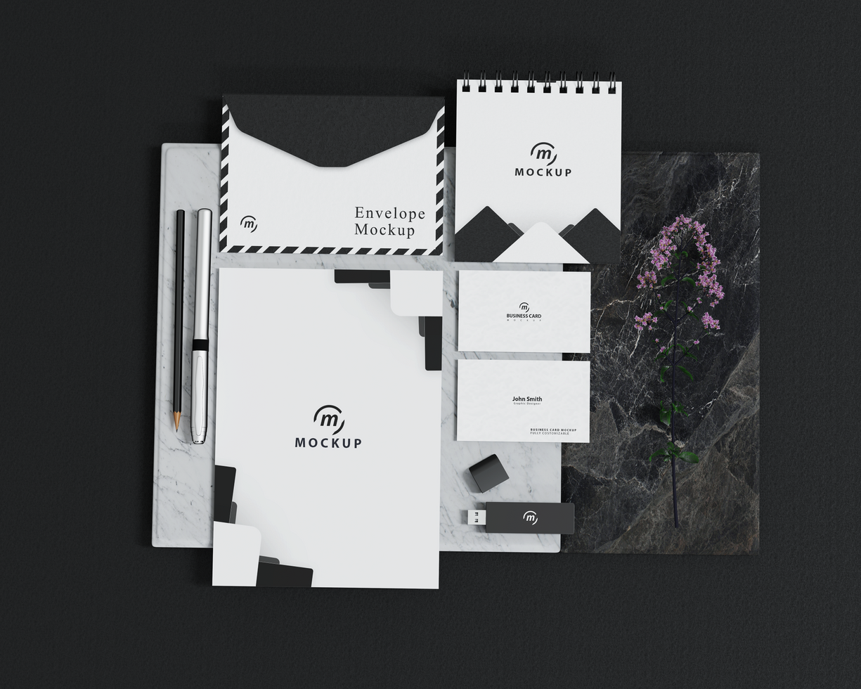 Stationery mockup simple style psd