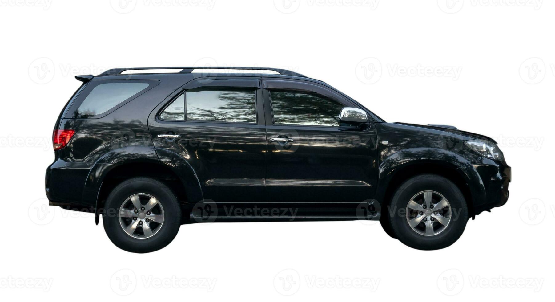 Black SUV car isolated on white background with clipping path photo